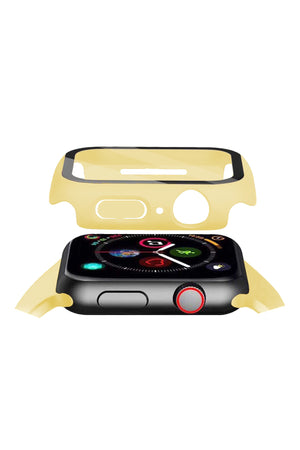 Apple Watch Uyumlu Ekran Koruyucu Sarı Renkli Kasa  bikordon