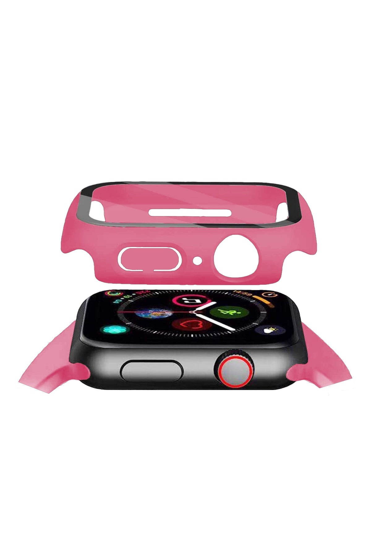 Apple Watch Compatible Screen Protector Candy Pink Color Case 