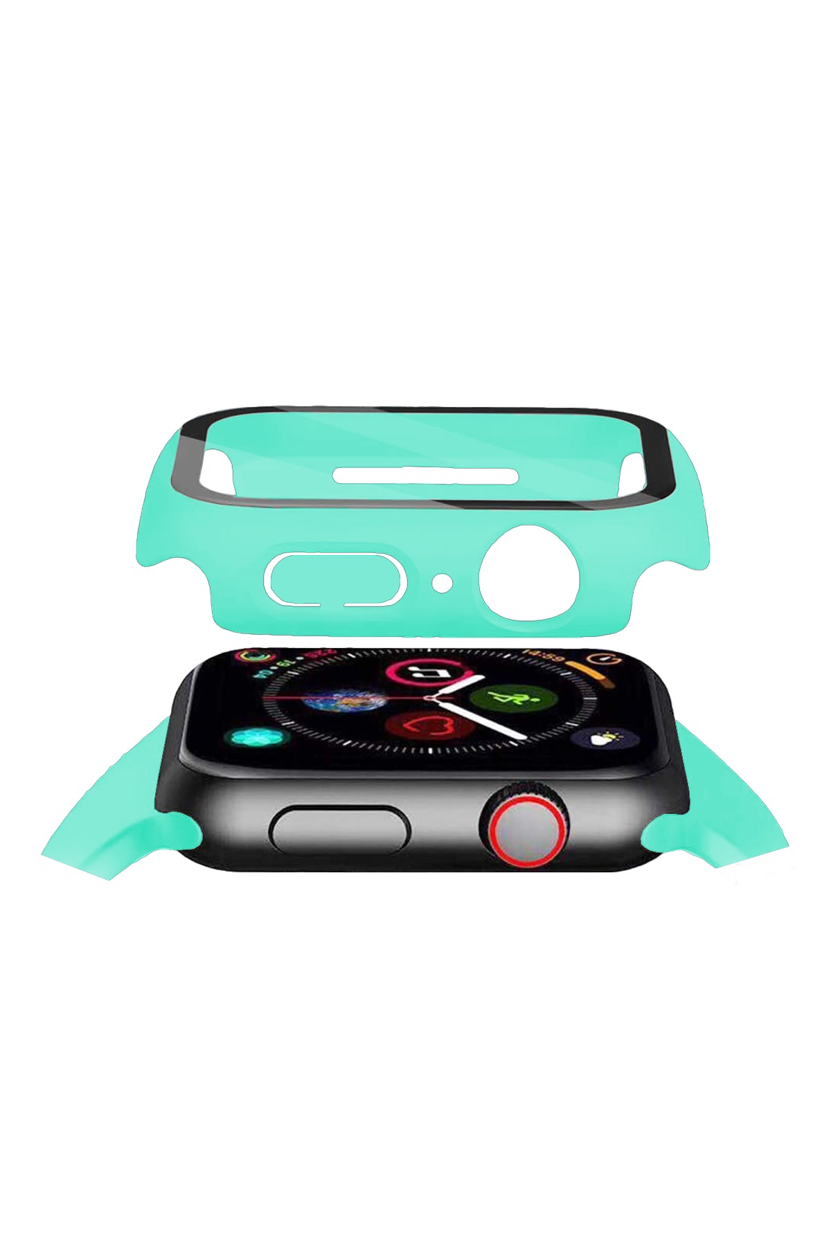 Apple Watch Uyumlu Ekran Koruyucu Su Yeşili Renkli Kasa