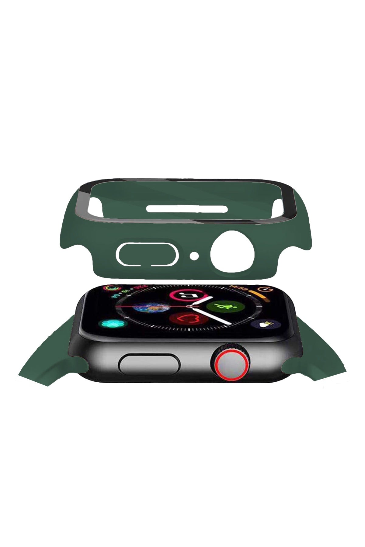 Apple Watch Uyumlu Ekran Koruyucu Yeşil Renkli Kasa