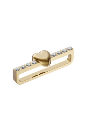 Apple Watch Uyumlu Kordon Süsü Charm Zircon Heart Gold bikordon