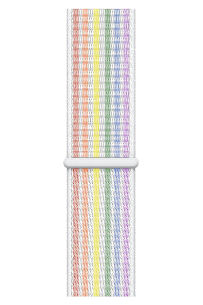 Apple Watch Compatible Sport Loop Band White Rainbow 
