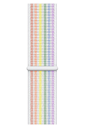 Apple Watch Compatible Sport Loop Band White Rainbow 