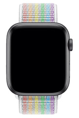 Apple Watch Uyumlu Spor Loop Kordon Beyaz Gökkuşağı