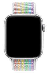 Apple Watch Uyumlu Spor Loop Kordon Beyaz Gökkuşağı