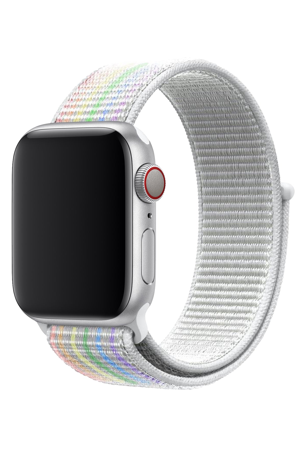 Apple Watch Uyumlu Spor Loop Kordon Beyaz Gökkuşağı  bikordon