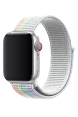 Apple Watch Uyumlu Spor Loop Kordon Beyaz Gökkuşağı