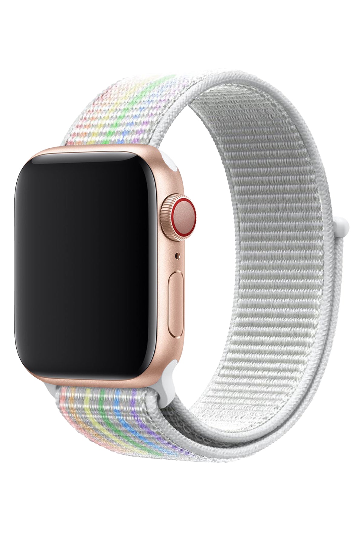 Apple Watch Uyumlu Spor Loop Kordon Beyaz Gökkuşağı  bikordon