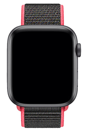 Apple Watch Uyumlu Spor Loop Kordon Frambuaz Siyah  bikordon