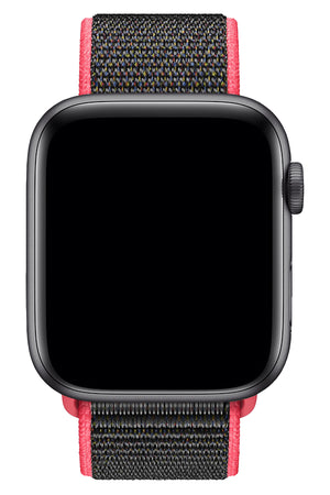 Apple Watch Compatible Sport Loop Band Raspberry Black 