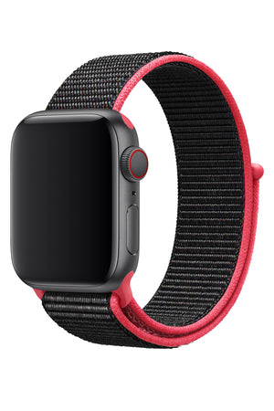 Apple Watch Uyumlu Spor Loop Kordon Frambuaz Siyah  bikordon