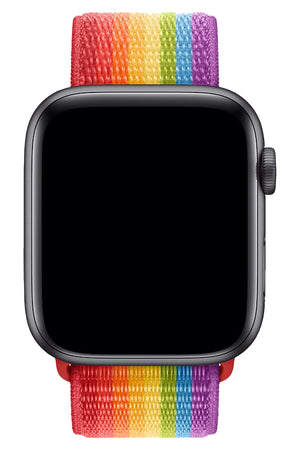 Apple Watch Compatible Sport Loop Band Rainbow 