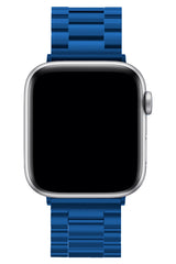 Apple Watch Compatible Three Links Steel Loop Band Blue