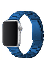 Apple Watch Compatible Three Links Steel Loop Band Blue