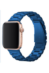 Apple Watch Compatible Three Links Steel Loop Band Blue