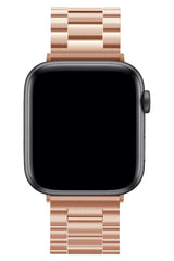 Apple Watch Compatible Three Links Steel Loop Band Rose Gold 