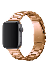 Apple Watch Compatible Three Links Steel Loop Band Rose Gold 