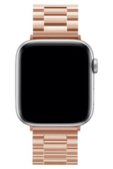 Apple Watch Compatible Three Links Steel Loop Band Rose Gold 