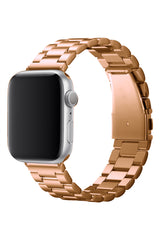 Apple Watch Compatible Three Links Steel Loop Band Rose Gold 