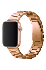 Apple Watch Compatible Three Links Steel Loop Band Rose Gold 