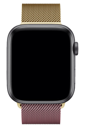 Apple Watch Compatible Steel Milano Loop Gold Pink 