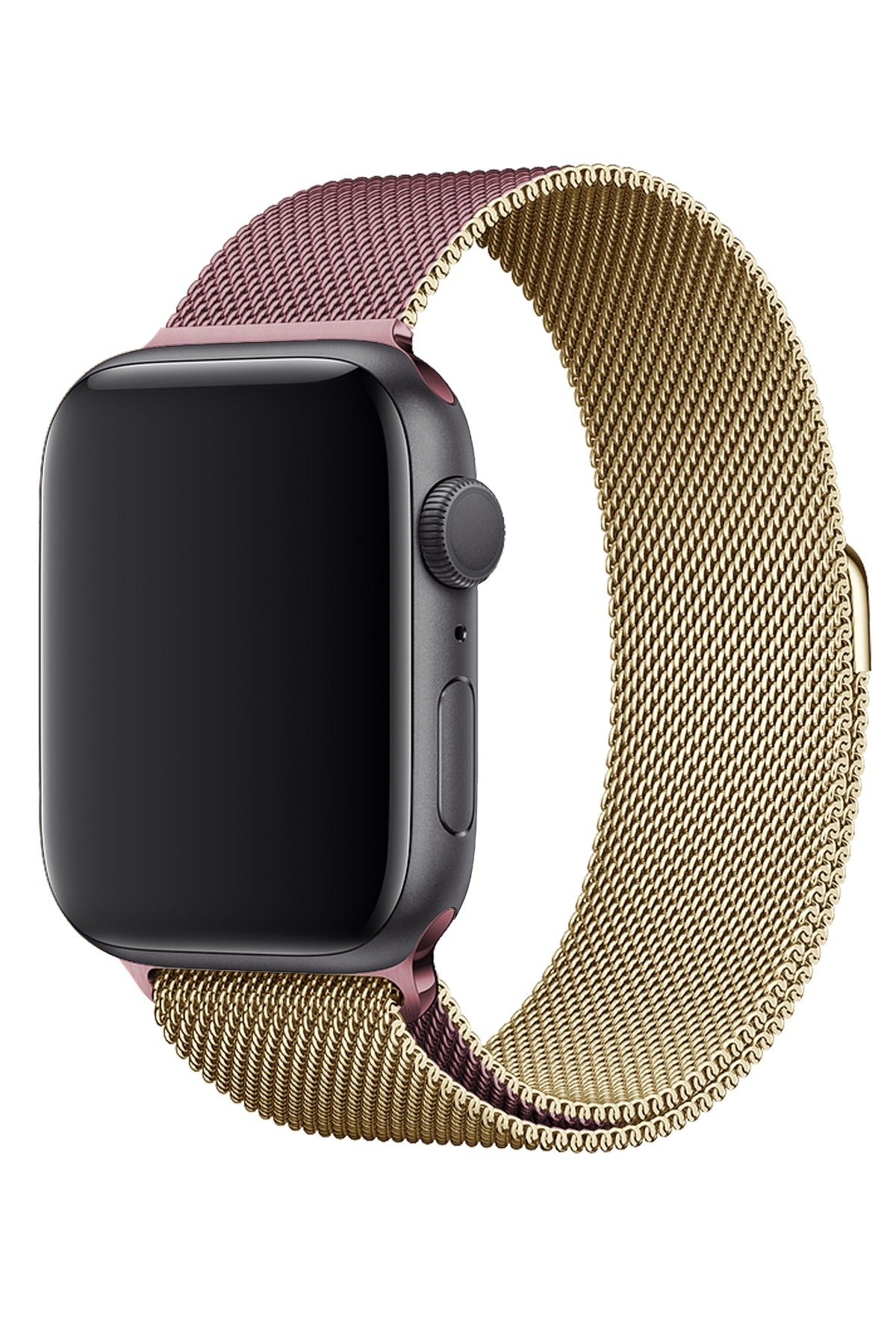 Apple Watch Uyumlu Metal Milano Loop Altın Pembe  bikordon