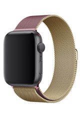 Apple Watch Uyumlu Çelik Milano Loop Altın Pembe