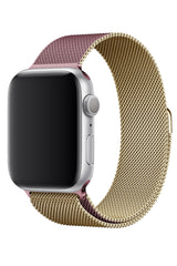 Apple Watch Uyumlu Çelik Milano Loop Altın Pembe