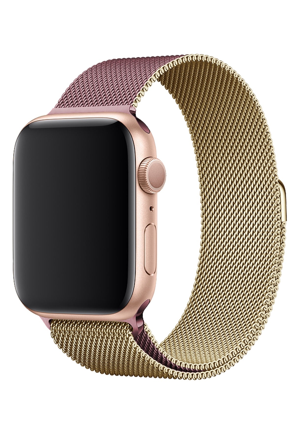 Apple Watch Uyumlu Metal Milano Loop Altın Pembe  bikordon
