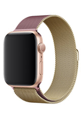 Apple Watch Uyumlu Çelik Milano Loop Altın Pembe