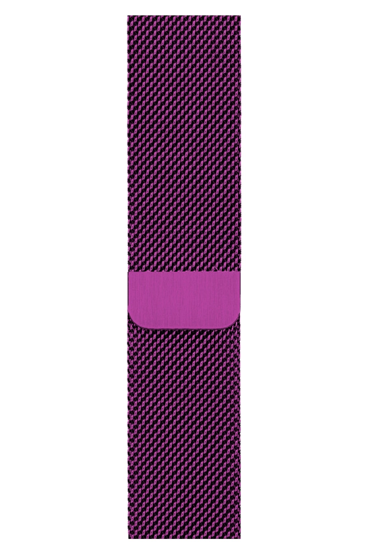 Apple Watch Uyumlu Metal Milano Loop Fuşya  bikordon