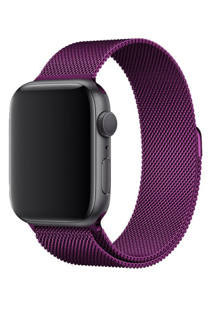 Apple Watch Uyumlu Metal Milano Loop Fuşya  bikordon