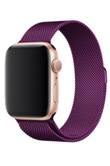 Apple Watch Uyumlu Çelik Milano Loop Fuşya