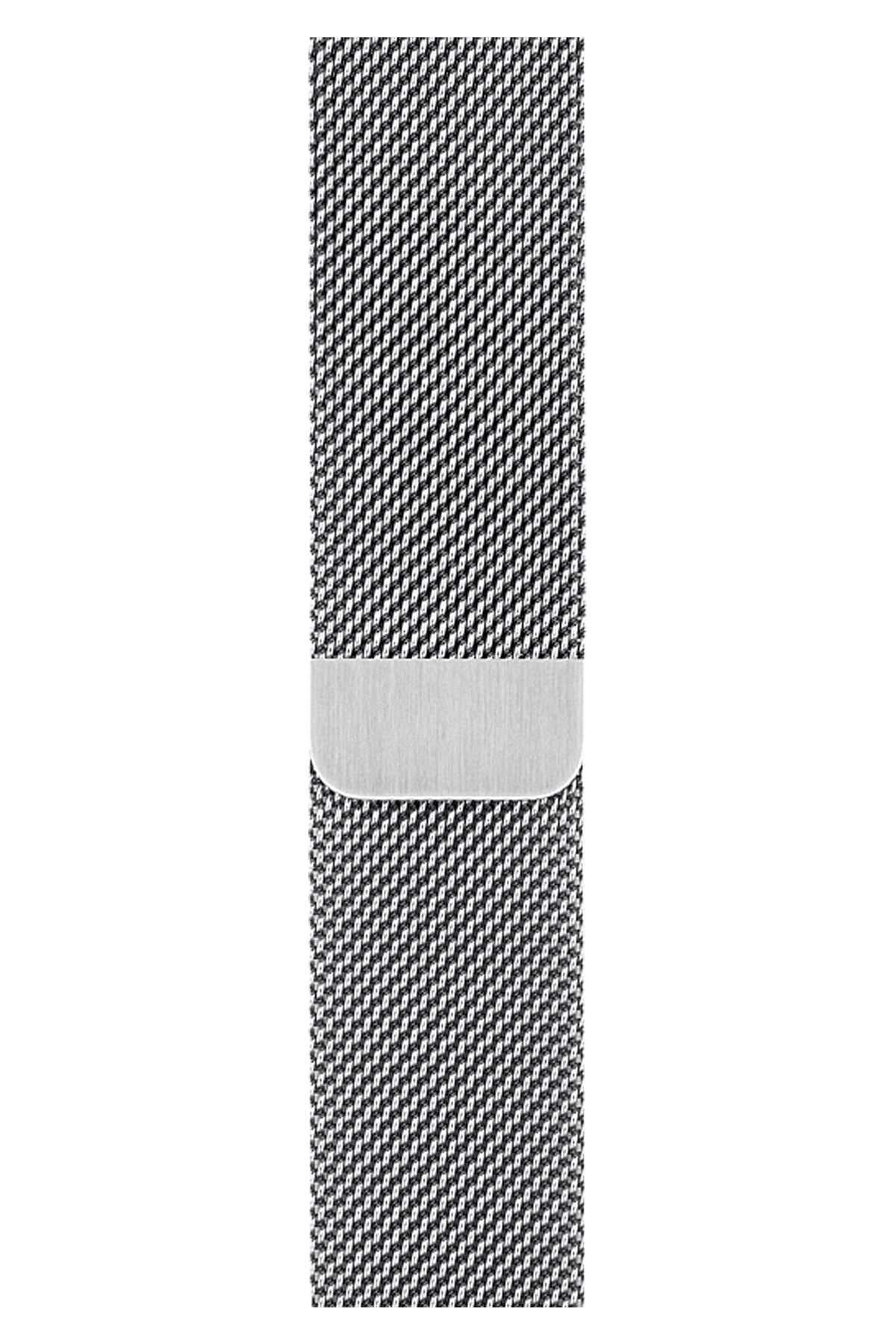 Apple Watch Uyumlu Metal Milano Loop Gümüş  bikordon