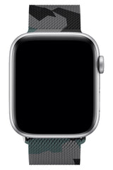 Apple Watch Uyumlu Çelik Milano Loop Kamuflaj Gri