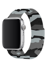 Apple Watch Uyumlu Çelik Milano Loop Kamuflaj Gri