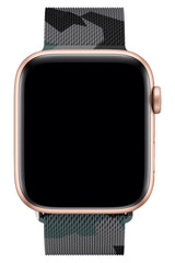 Apple Watch Uyumlu Çelik Milano Loop Kamuflaj Gri