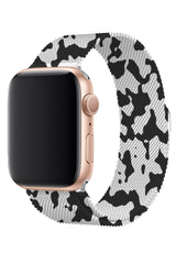 Apple Watch Uyumlu Çelik Milano Loop Kamuflaj Siyah Beyaz