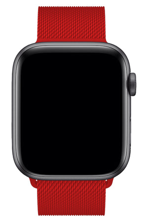 Apple Watch Compatible Steel Milano Loop Red 