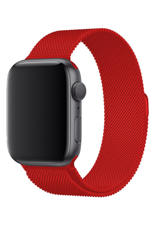 Apple Watch Uyumlu Metal Milano Loop Kırmızı  bikordon
