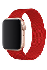 Apple Watch Uyumlu Çelik Milano Loop Kırmızı