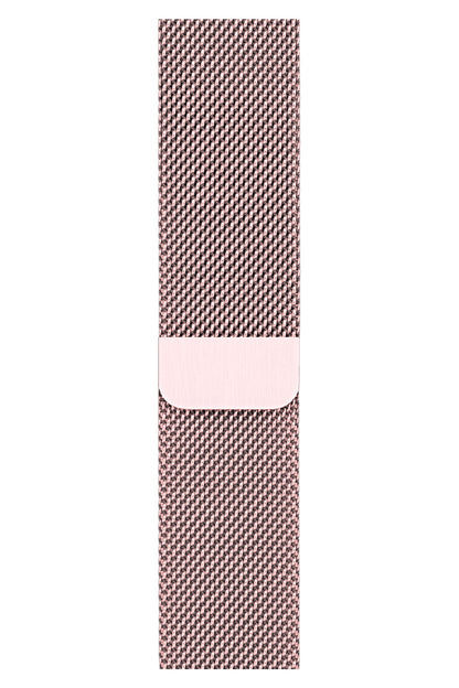 Apple Watch Uyumlu Metal Milano Loop Kum Pembe  bikordon