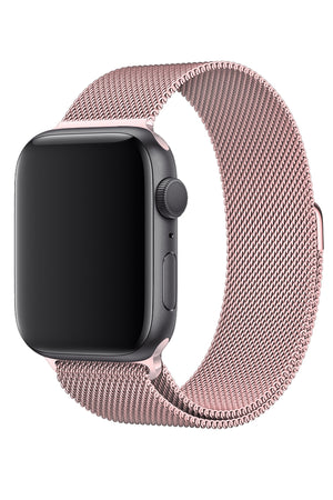 Apple Watch Uyumlu Metal Milano Loop Kum Pembe  bikordon