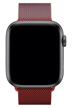 Apple Watch Compatible Steel Milano Loop Rose Red 