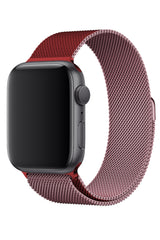 Apple Watch Compatible Steel Milano Loop Rose Red 