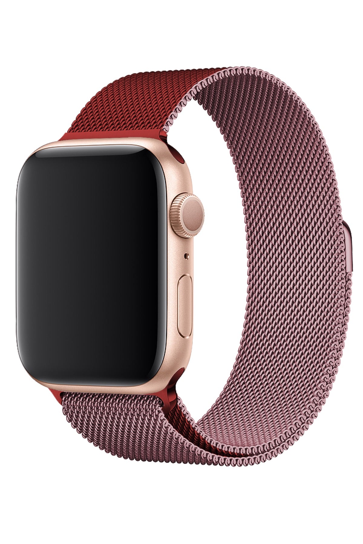 Apple Watch Uyumlu Metal Milano Loop Rose Red  bikordon