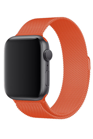 Apple Watch Uyumlu Metal Milano Loop Turuncu  bikordon