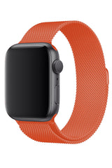 Apple Watch Uyumlu Çelik Milano Loop Turuncu