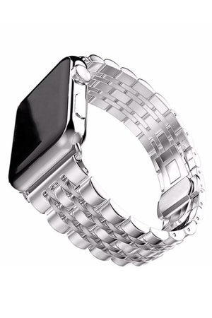 Apple Watch Compatible Classic Steel Loop Band Silver Gray 