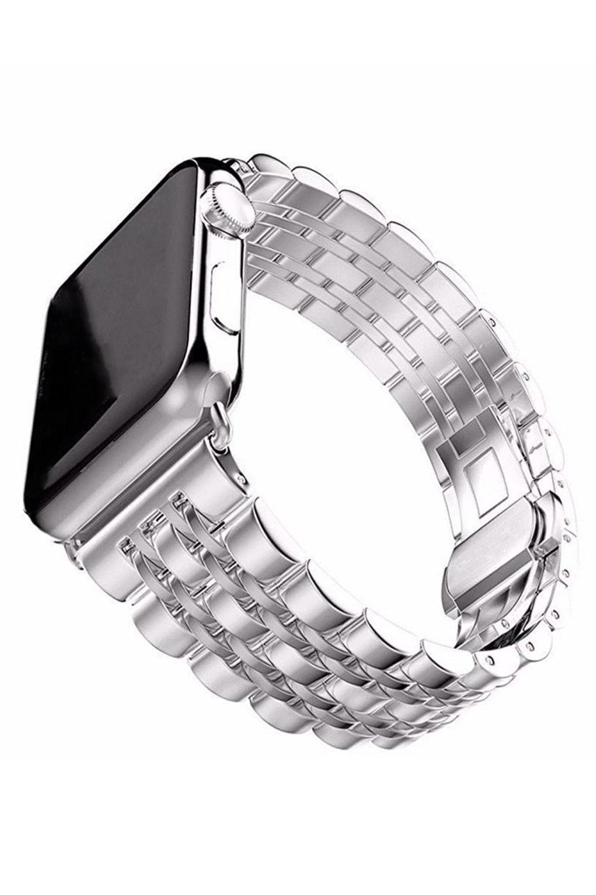 Apple Watch Uyumlu Klasik Çelik Loop Kordon Gümüş Gri  bikordon